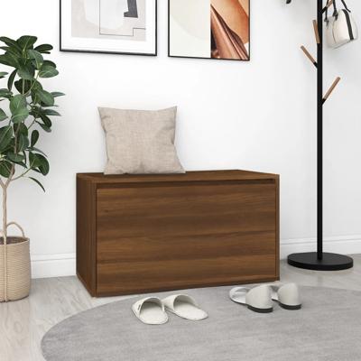 Halbankje 80x40x45 cm bewerkt hout bruin eikenkleur