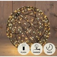 Bal zwart metaal Ø25cm 300LED flash