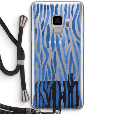 Blauwe nerven: Samsung Galaxy S9 Transparant Hoesje met koord
