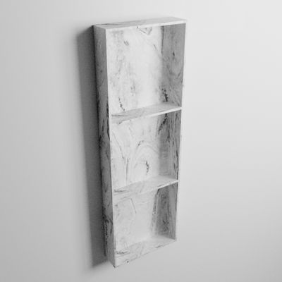 MONDIAZ EASY Nis 89,5x29,5cm in solid surface kleur Glace. 3 vakken geschikt voor in- of opbouw