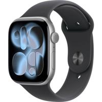 Apple Watch Series 11 GPS 46 mm Aluminium kast Sport Band Zwart S/M