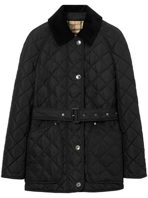 Burberry veste matelassée à broderies - Noir