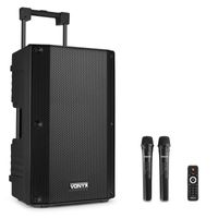 Vonyx VSA500 ABS 12" portable speaker met Bluetooth en 2x draadloze