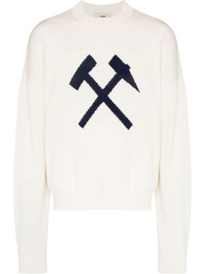 GmbH pull à logo intarsia - Blanc