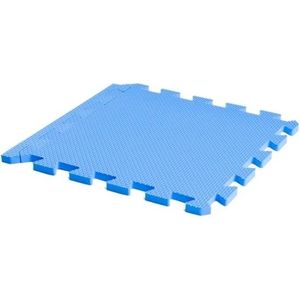 Puzzel speelmat foam tegels 30 x 30 cm blauw 9 stuks