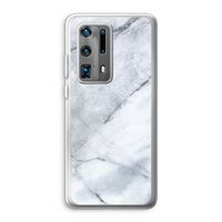 Witte marmer: Huawei P40 Pro Plus Transparant Hoesje