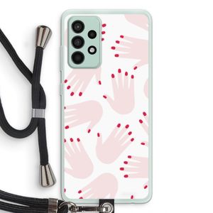 Hands pink: Samsung Galaxy A52s 5G Transparant Hoesje met koord