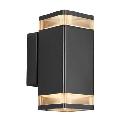 Nordlux Zwarte wandlampElm 2-lichts hoekig - 45331003