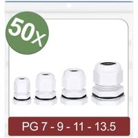 Quadrios 24CA415 Wartel PG7, PG9, PG11, PG13.5 Polyamide Wit 50 stuk(s)