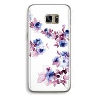 Waterverf bloemen: Samsung Galaxy S7 Edge Transparant Hoesje
