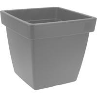 Pro Garden Plantenpot/bloempot Square Classic - kunststof - grijs - D39 x H35 cm