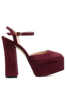 Stuart Weitzman escarpins en daim à plateforme 115 mm - Rouge