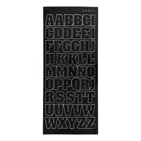 Creativ Company Stickers grote hoofdletters zwart, 1 vel