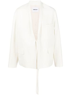 AMBUSH veste à fermeture nouée - Blanc
