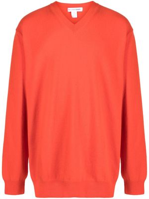 Comme Des Garçons Shirt pull en laine à col v - Orange