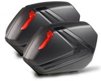 GIVI V37 set zijkoffers carbon look, Topkoffers en voor de moto, rode reflectoren GIVI V37 set zijkoffers carbon look, Topkoffers en voor de moto, rode reflectoren
