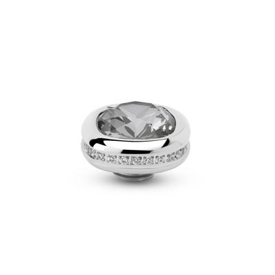 Melano Vivid Squared Bright Side Steentje Crystal Dark Grey Zilver
