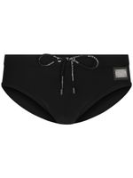 Dolce & Gabbana slip de bain à taille à logo - Noir