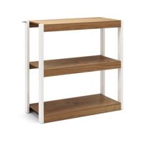 Drieplankige Boekenkast in Retro-industriële Stijl Voorzien van Open Planken en een Stevig Metalen Frame Vrijstaande Boekenkast