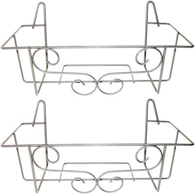 Bloempot muurhanger voor plantenbak - 2x - 20 x 42 cm - metaal