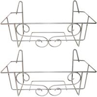 Bloempot muurhanger voor plantenbak - 2x - 20 x 42 cm - metaal Bloempot muurhanger voor plantenbak - 2x - 20 x 42 cm - metaal