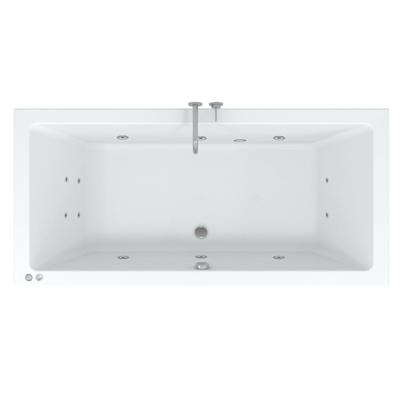 Riho Easypool 3.1 Lusso whirlpoolbad rechts 190x90cm hydro 6+4+2 pneumatische bediening inclusief poten en afvoer wit B037002005