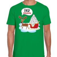 F#ck coronavirus fout Kerstshirt / outfit groen voor heren