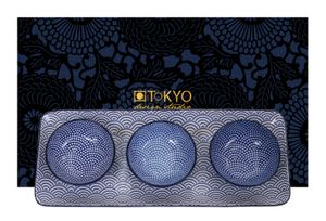 Sushi Servies Set - Tokyo Design Studio Nippon Blue - 4-delig - 33.5 x 13.7 x 2.1 cm