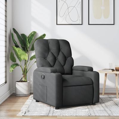 Fauteuil verstelbaar stof donkergrijs