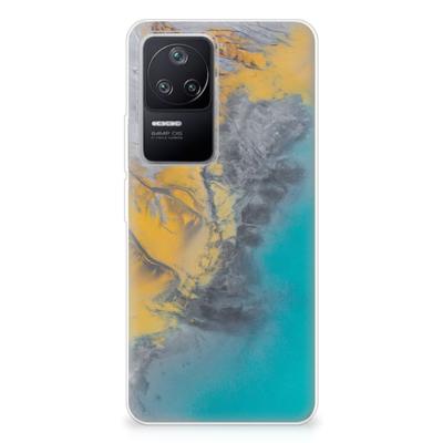 Xiaomi Poco F4 | TPU | Siliconen hoesje | Marble Blue Gold