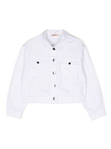 Liu Jo Kids veste en jean à ourlet élastiqué - Blanc