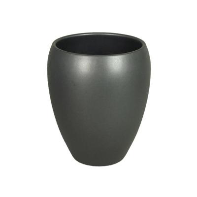 Floran hoge plantenpot - antraciet - glanzend - keramiek - 16 x 19 cm - bloempotten