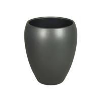 Floran hoge plantenpot - antraciet - glanzend - keramiek - 16 x 19 cm - bloempotten