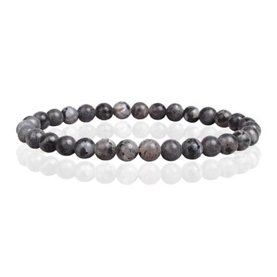 6mm Memphis Natuursteen Armband - Snowflake Obsidian