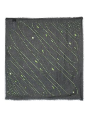 Woolrich écharpe imprimée à bords francs - Noir