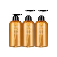 Set van 3 Navulbare Fles met Pomp – Oker Geel – 500ml – Voor Shampoo, conditioner en Bodywash - thumbnail