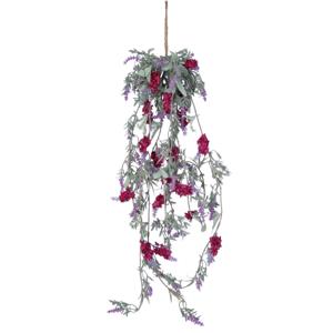 Decoris Lavendel Bloemen slinger - 1x stuks - roze - kunstplanten - 80 cm