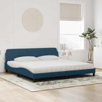 Bed met matras "Dover" fluweel blauw 200x200 cm