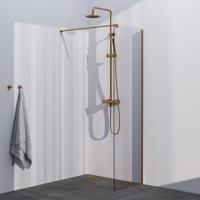 BRAUER Season inloopdouche model C helder glas 60x200 incl. glascoating goud geborsteld