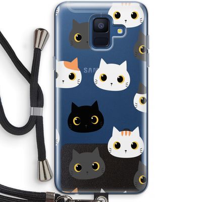 Katten: Samsung Galaxy A6 (2018) Transparant Hoesje met koord