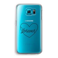 Forever heart black: Samsung Galaxy S6 Transparant Hoesje - thumbnail