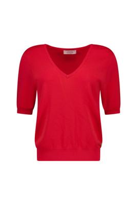 Sandy vneck pullover - coral red - 13690