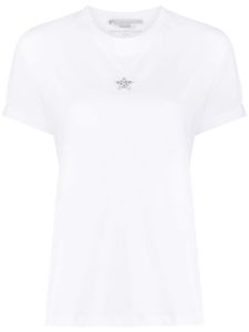 Stella McCartney t-shirt en cotin à broderies - Blanc