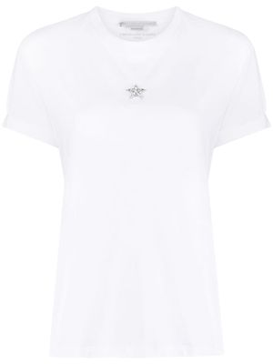 Stella McCartney t-shirt en cotin à broderies - Blanc