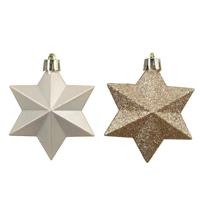 Ster kunststof L9b9h12 cm parel 12 st Shatterproof Decoris - Decoris
