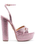 Aquazzura sandales plateforme 65 mm à strass - Rose - thumbnail