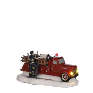 Village fire truck battery operated - l17xw9xh8,5cm - Luville