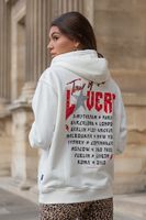 Colourful Rebel Tour Of The Lovers Hoodie  Wit Dames - Oversized Fit - Polyester - thumbnail