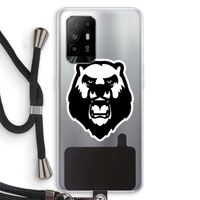 Angry Bear (white): Oppo A95 5G Transparant Hoesje met koord