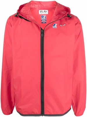 Comme Des Garçons Play x K-Way veste zippée à capuche - Rouge